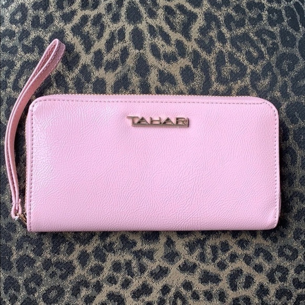 Tahari pink wristlet/wallet